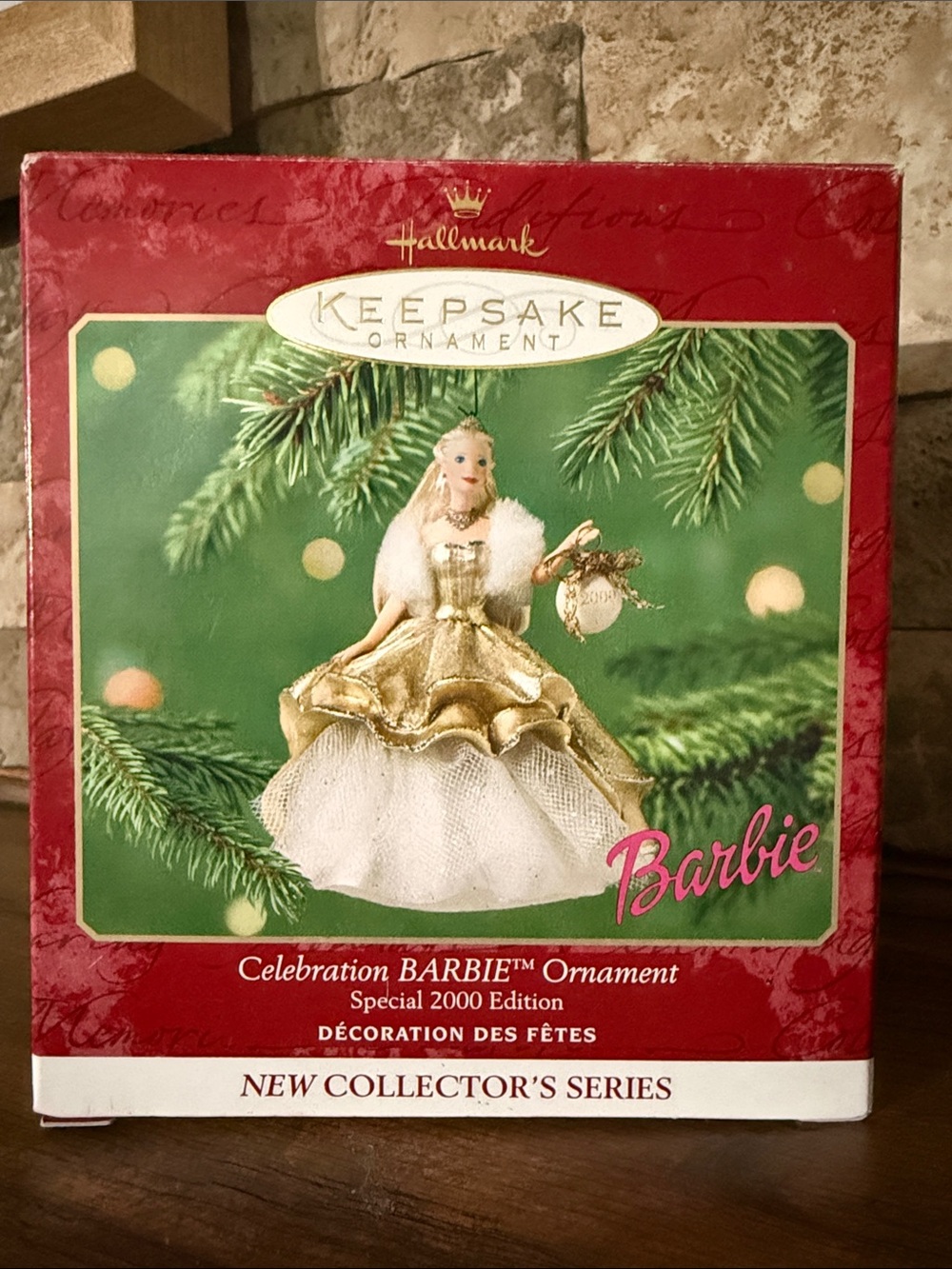 Hallmark Barbie Ornament in Gold and White Celebration Gown